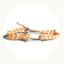 Bracelet Grande Manille Argent - Tresse Orange