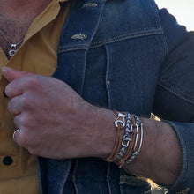Bracelet Petite Manille Argent - Tresse Bleue
