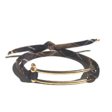 Bracelet Manille Allongée - Cravate Club - Tartan Beige