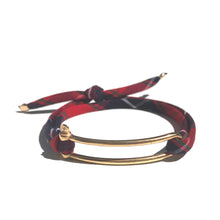 Bracelet Manille Allongée - Cravate Club - Tartan Rouge