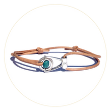 Bracelet Apala Œil Turquoise - Cuir Naturel
