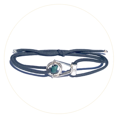 Bracelet Apala Œil Turquoise - Gris Sombre