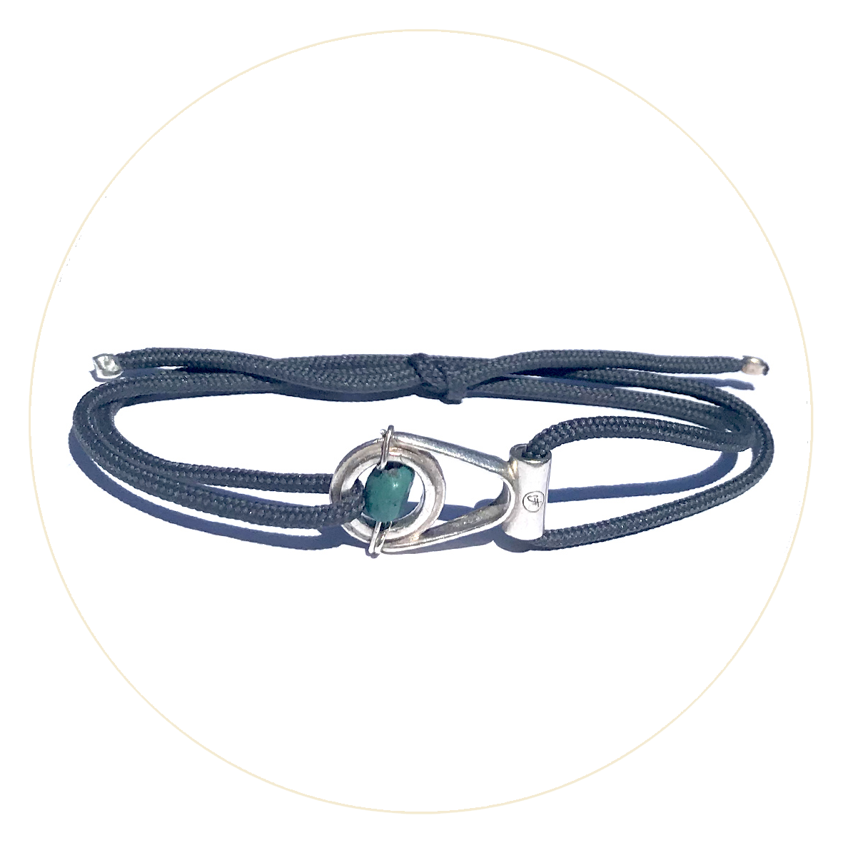 Bracelet Apala Œil Turquoise - Gris Sombre