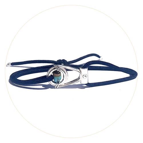 Bracelet Apala Œil Turquoise - Bleu Navy