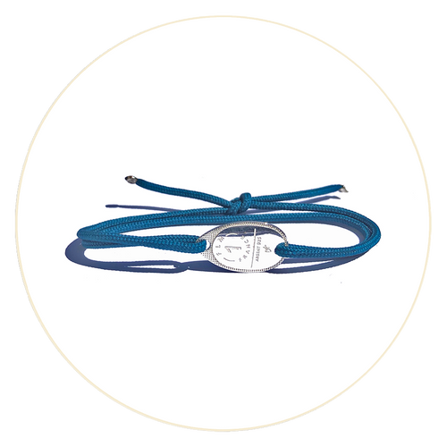 <transcy>Silver Spoon Bracelet - Electric Blue</transcy>