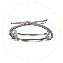 <transcy>Silver Elongated Manila Bracelet - Classic Gray</transcy>