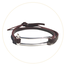 <transcy>Elongated Manila Bracelet - Brown Chesterfield Leather</transcy>