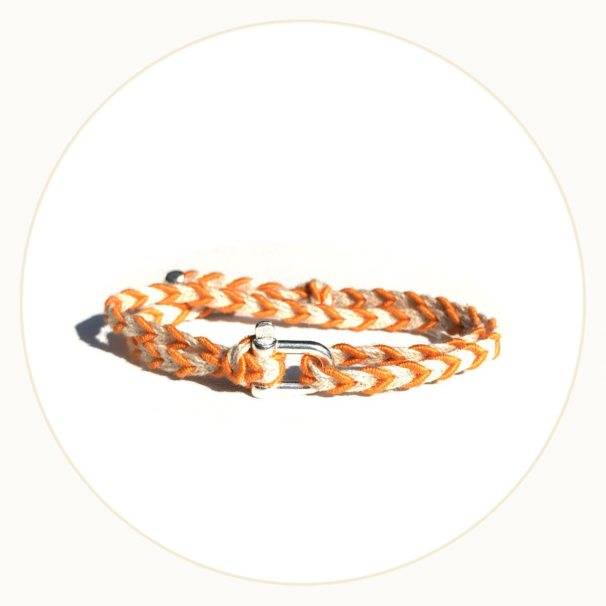 Bracelet Petite Manille Silver - Orange Braid – François La Manille