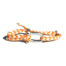 <transcy>Large Manila Silver Bracelet - Orange Braid</transcy>