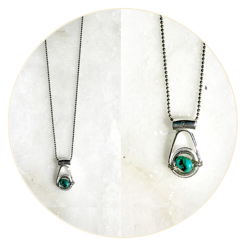<transcy>Necklace 4 - Apala Turquoise Eye - Ball Chain</transcy>