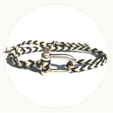 Bracelet Grande Manille Argent - Tresse Noire